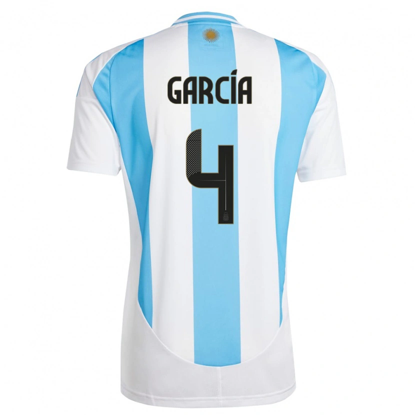 Danxen Niño Camiseta Argentina Joaquín García #4 Blanco Azul 1ª Equipación 24-26 La Camisa