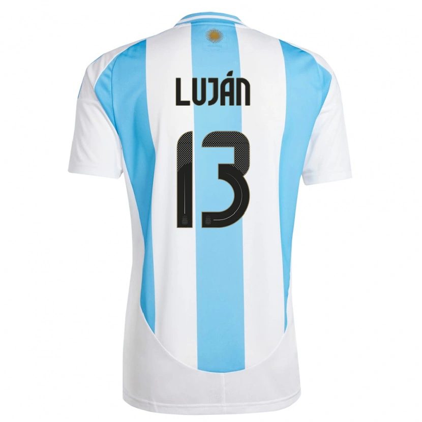 Danxen Niño Camiseta Argentina Gonzalo Luján #13 Blanco Azul 1ª Equipación 24-26 La Camisa