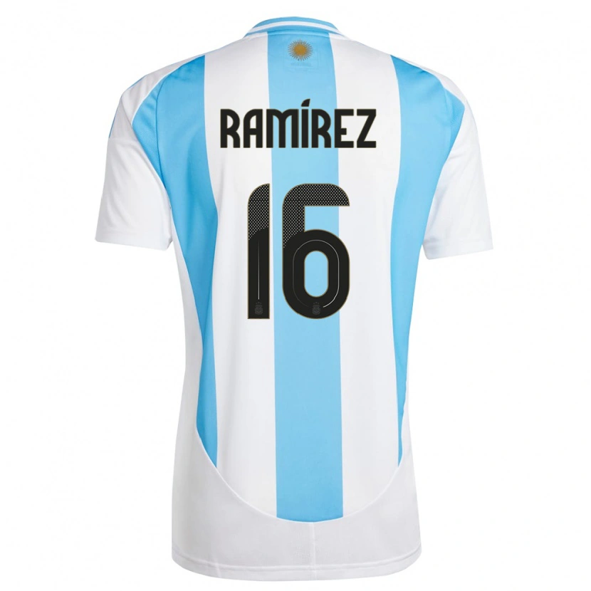 Danxen Niño Camiseta Argentina Tobías Ramírez #16 Blanco Azul 1ª Equipación 24-26 La Camisa