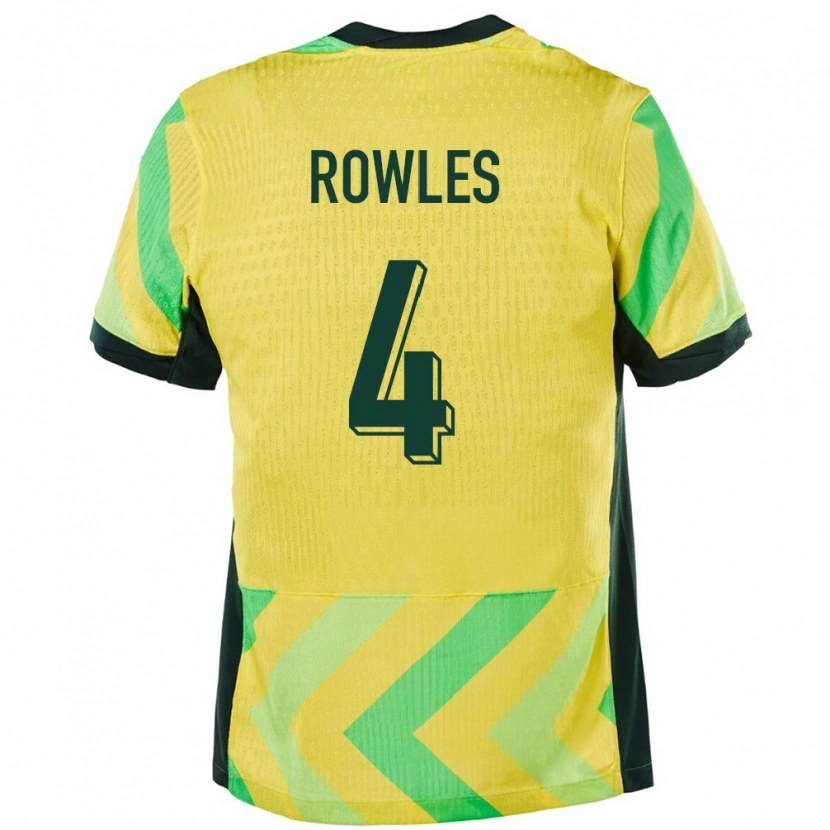 Danxen Niño Camiseta Australia Kye Rowles #4 Dorado 1ª Equipación 24-26 La Camisa