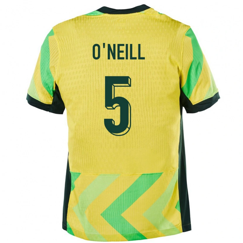 Danxen Niño Camiseta Australia Aiden O'neill #5 Dorado 1ª Equipación 24-26 La Camisa