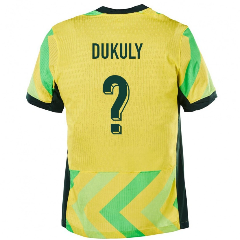 Danxen Niño Camiseta Australia Yaya Dukuly #0 Dorado 1ª Equipación 24-26 La Camisa