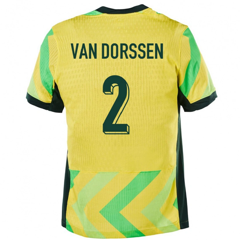Danxen Niño Camiseta Australia Ben Van Dorssen #2 Dorado 1ª Equipación 24-26 La Camisa
