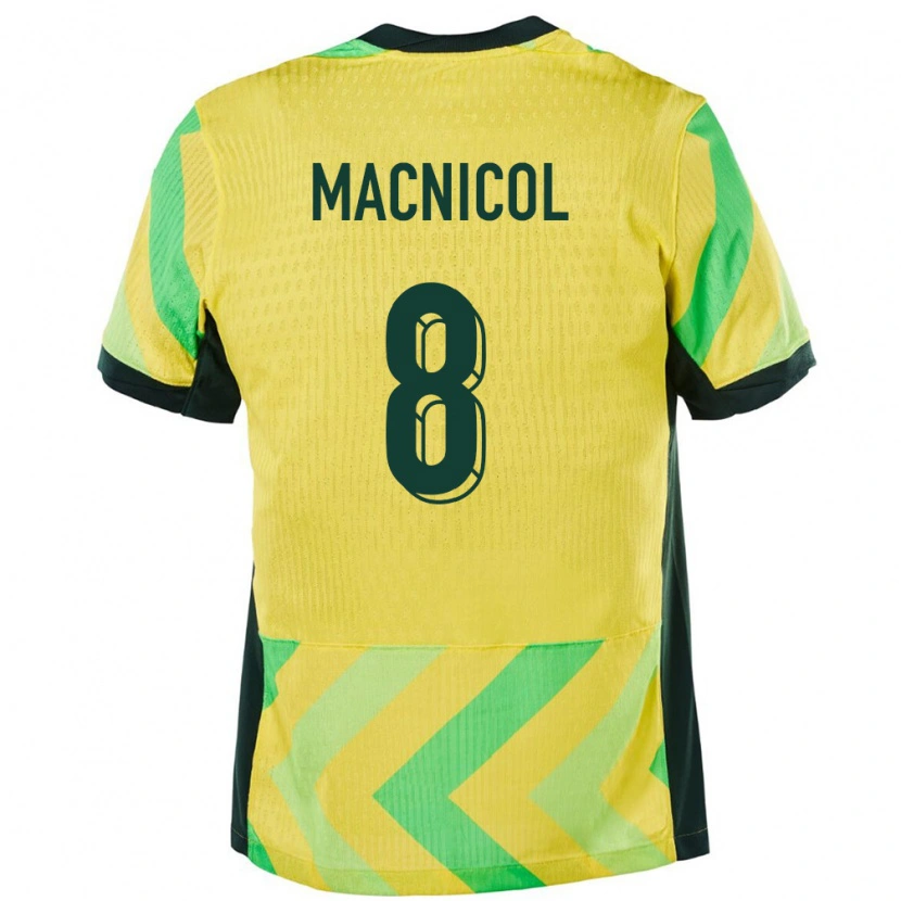 Danxen Niño Camiseta Australia Quinn Macnicol #8 Dorado 1ª Equipación 24-26 La Camisa
