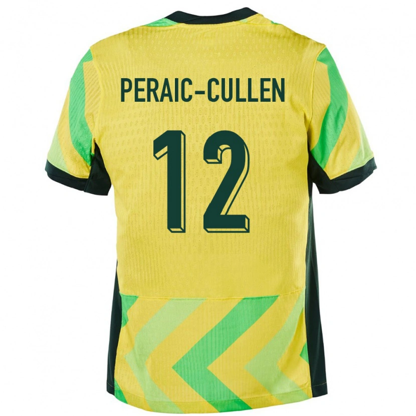 Danxen Niño Camiseta Australia Dylan Peraić-Cullen #12 Dorado 1ª Equipación 24-26 La Camisa