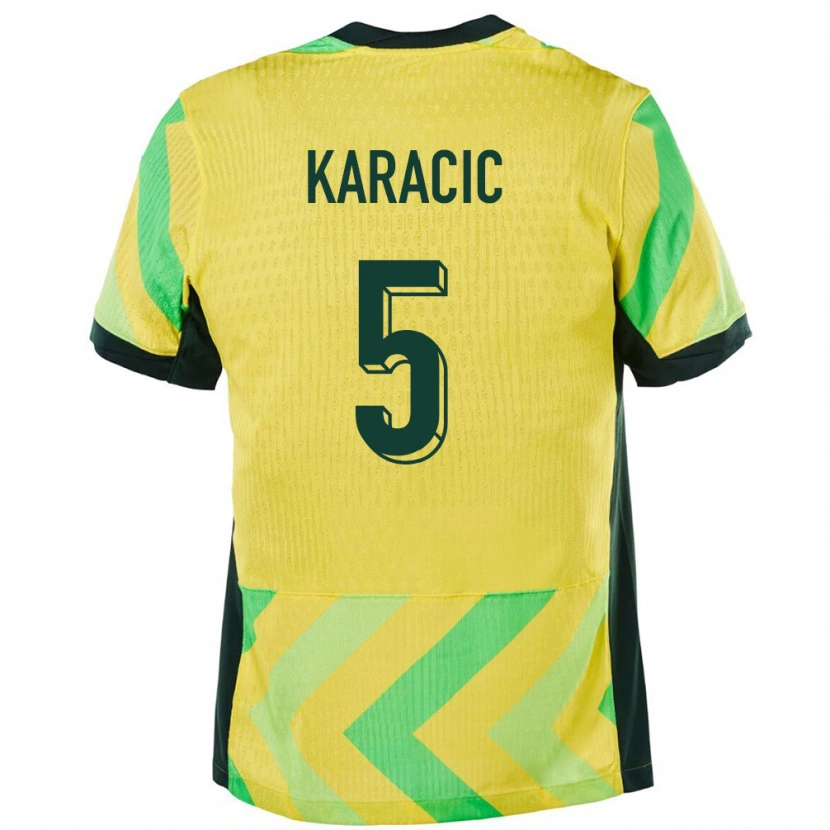 Danxen Niño Camiseta Australia Fran Karacic #5 Dorado 1ª Equipación 24-26 La Camisa
