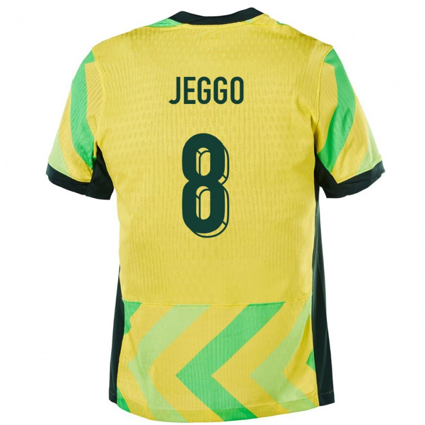 Danxen Niño Camiseta Australia James Jeggo #8 Dorado 1ª Equipación 24-26 La Camisa