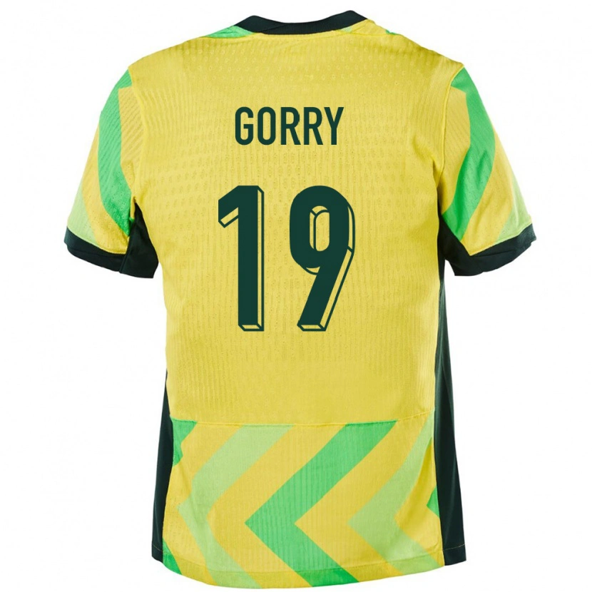 Danxen Niño Camiseta Australia Katrina Gorry #19 Dorado 1ª Equipación 24-26 La Camisa