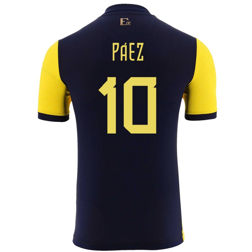 Danxen Niño Camiseta Ecuador Kendry Páez #10 Amarillo 1ª Equipación 24-26 La Camisa