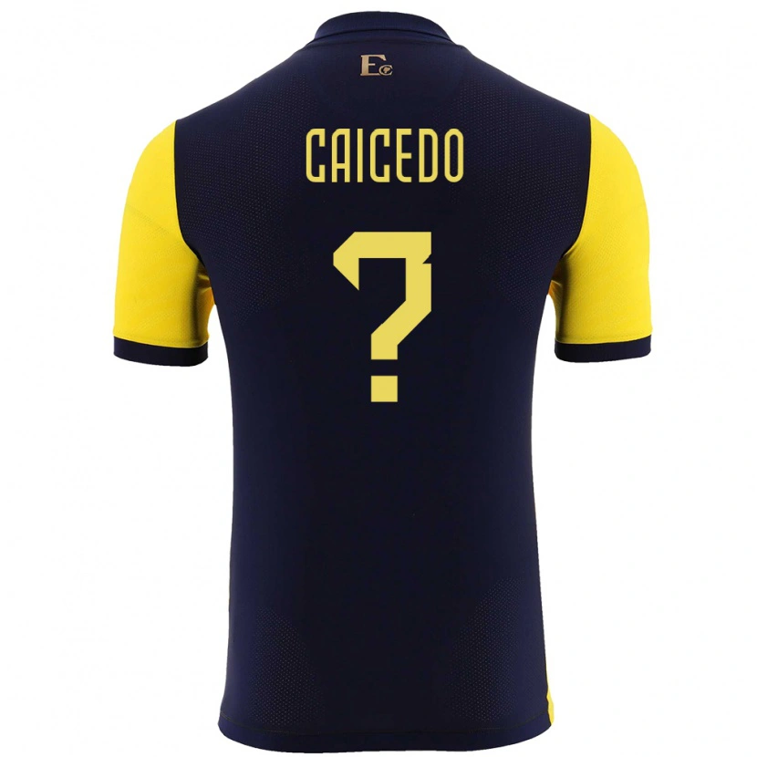 Danxen Niño Camiseta Ecuador Maikel Caicedo #0 Amarillo 1ª Equipación 24-26 La Camisa