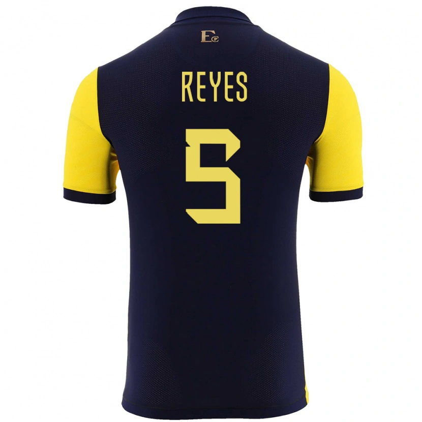 Danxen Niño Camiseta Ecuador Jairo Reyes #5 Amarillo 1ª Equipación 24-26 La Camisa