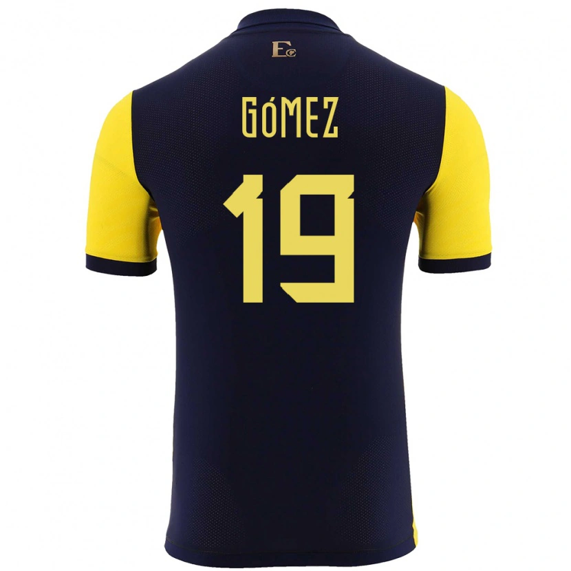 Danxen Niño Camiseta Ecuador Aníbal Gómez #19 Amarillo 1ª Equipación 24-26 La Camisa