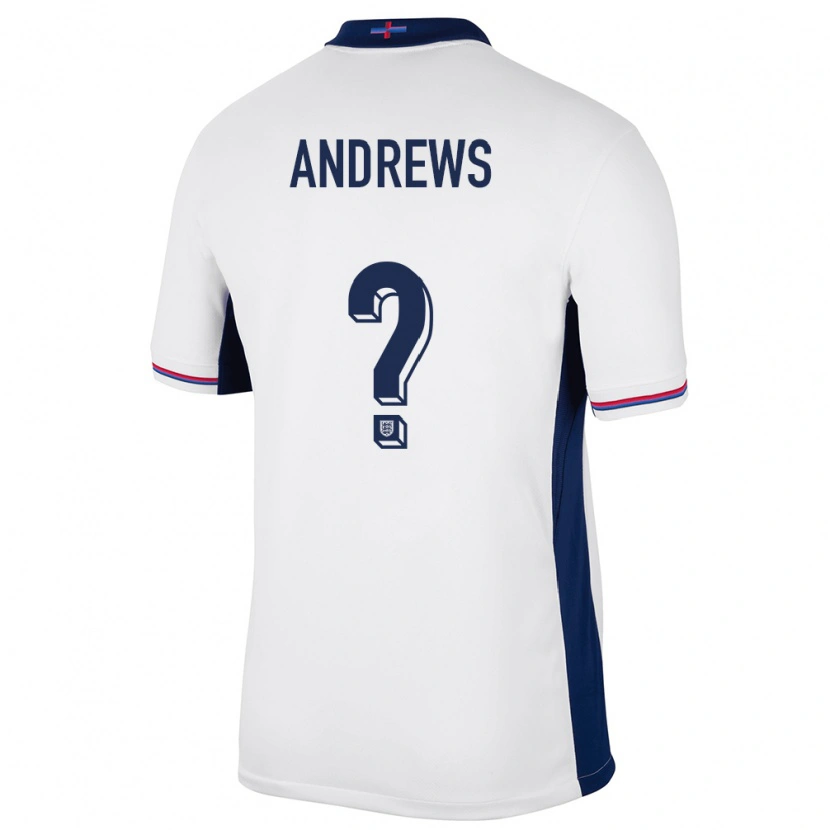 Danxen Niño Camiseta Inglaterra Ryan Andrews #0 Blanco 1ª Equipación 24-26 La Camisa