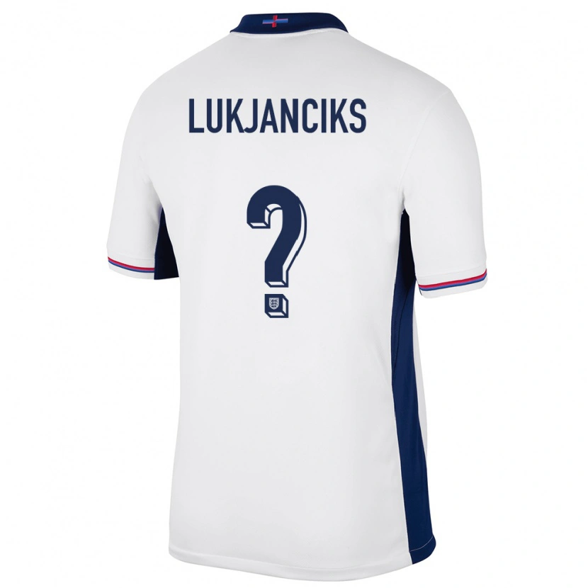 Danxen Niño Camiseta Inglaterra Douglass Lukjanciks #0 Blanco 1ª Equipación 24-26 La Camisa