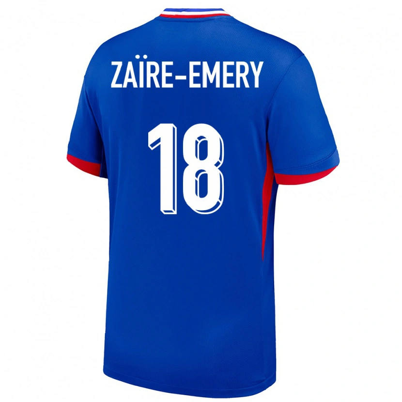 Danxen Niño Camiseta Francia Warren Zaïre-Emery #18 Azul 1ª Equipación 24-26 La Camisa