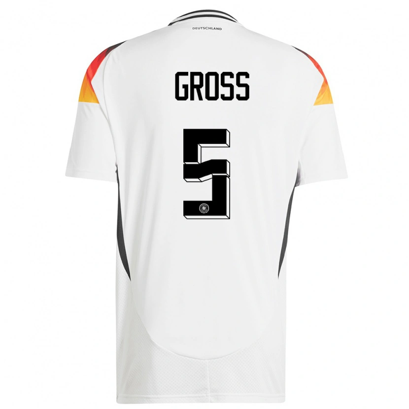 Danxen Niño Camiseta Alemania Pascal Groß #5 Blanco 1ª Equipación 24-26 La Camisa