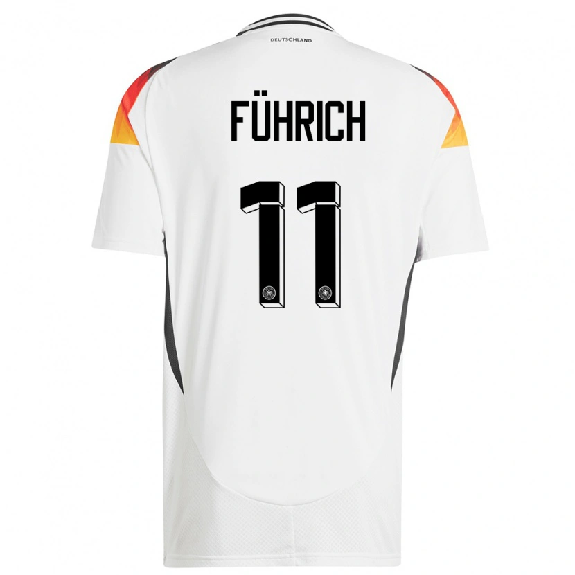 Danxen Niño Camiseta Alemania Chris Führich #11 Blanco 1ª Equipación 24-26 La Camisa