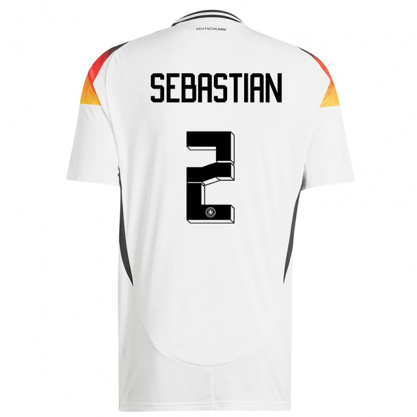 Danxen Niño Camiseta Alemania Jordy Sebastian #2 Blanco 1ª Equipación 24-26 La Camisa