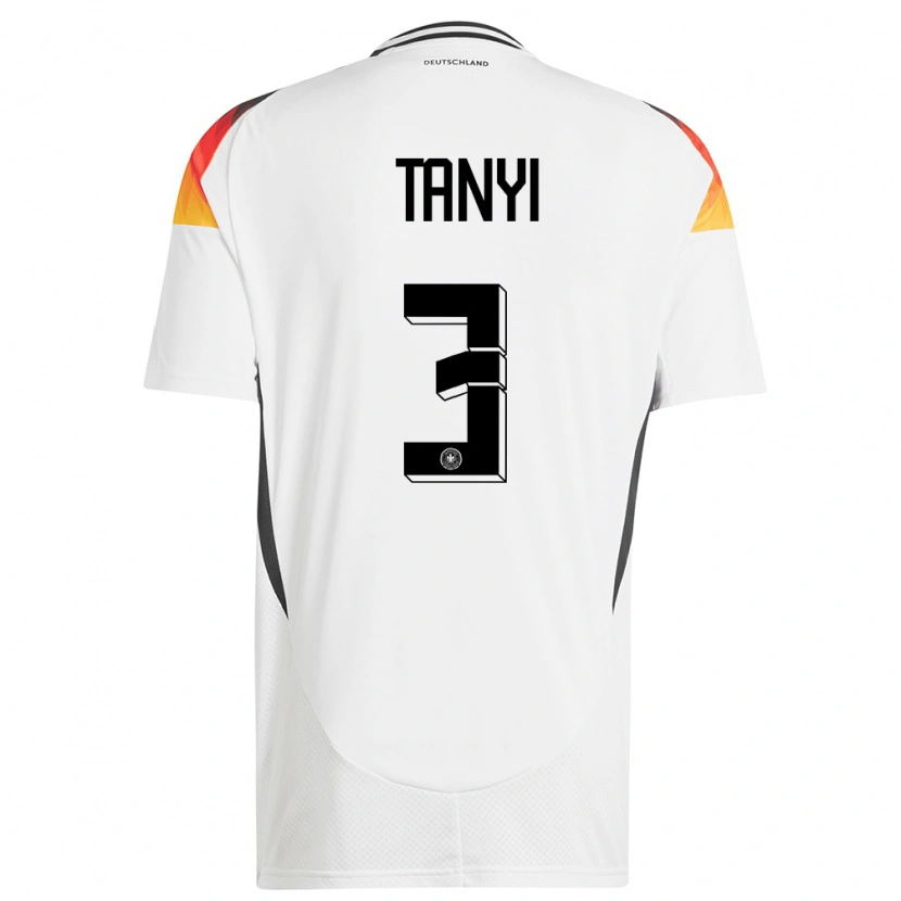 Danxen Niño Camiseta Alemania Paul Tanyi #3 Blanco 1ª Equipación 24-26 La Camisa
