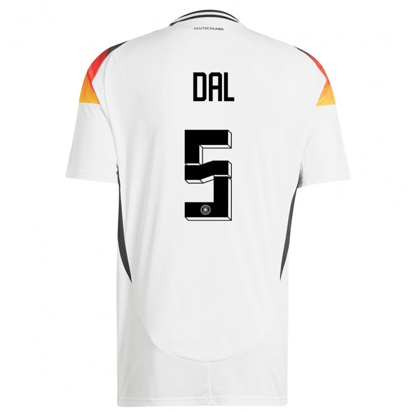 Danxen Niño Camiseta Alemania Maxim Dal #5 Blanco 1ª Equipación 24-26 La Camisa