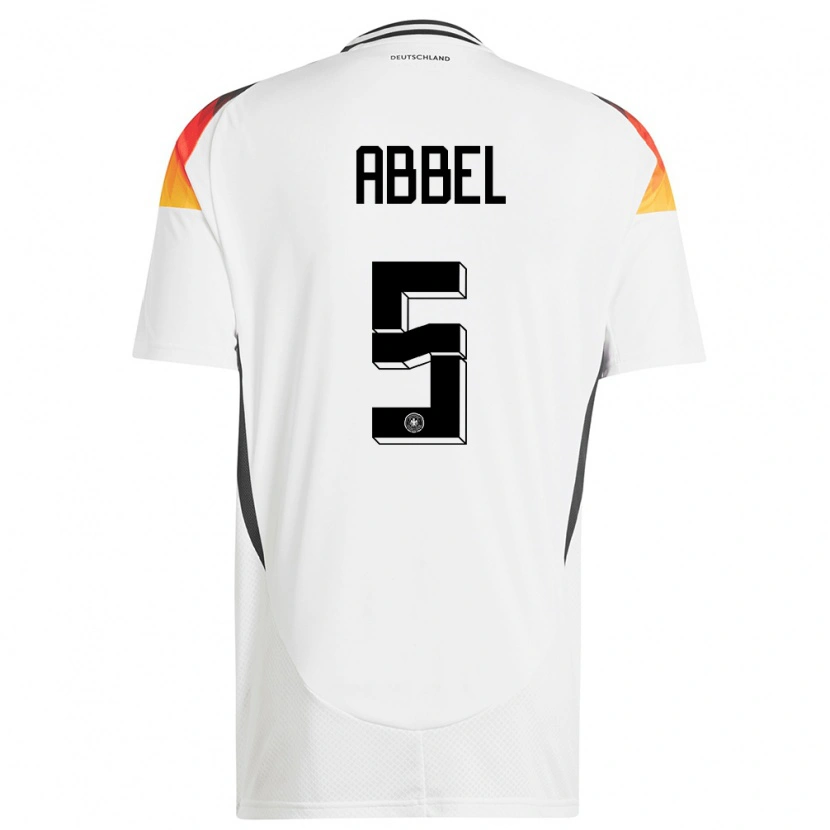 Danxen Niño Camiseta Alemania Erik Abbel #5 Blanco 1ª Equipación 24-26 La Camisa