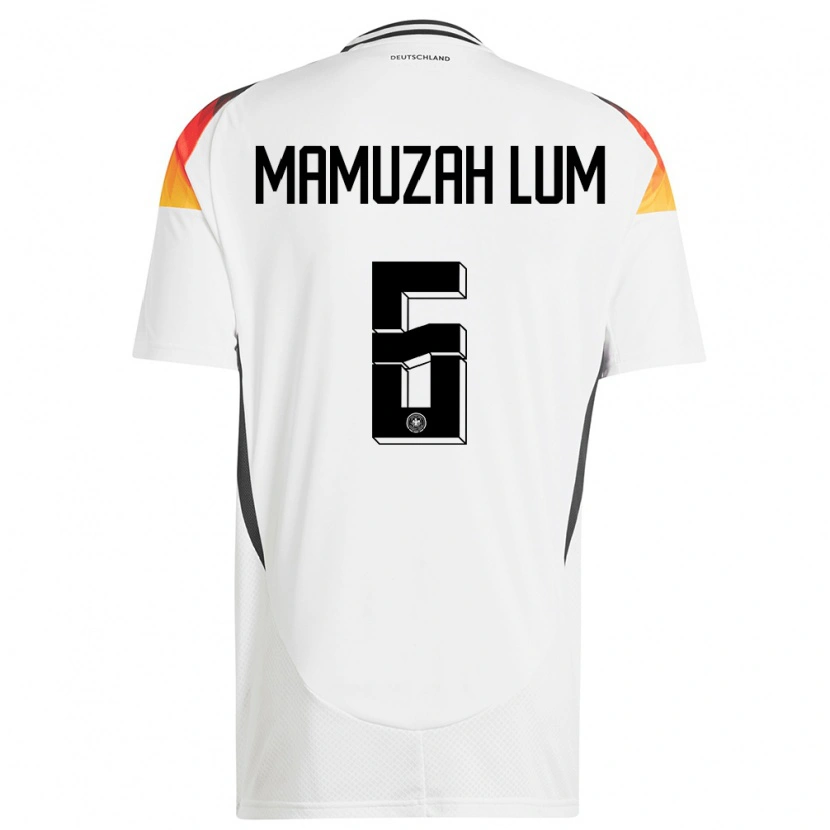 Danxen Niño Camiseta Alemania Boris Mamuzah Lum #6 Blanco 1ª Equipación 24-26 La Camisa