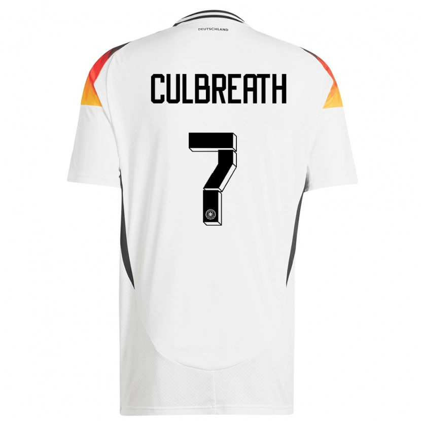 Danxen Niño Camiseta Alemania Montrell Culbreath #7 Blanco 1ª Equipación 24-26 La Camisa