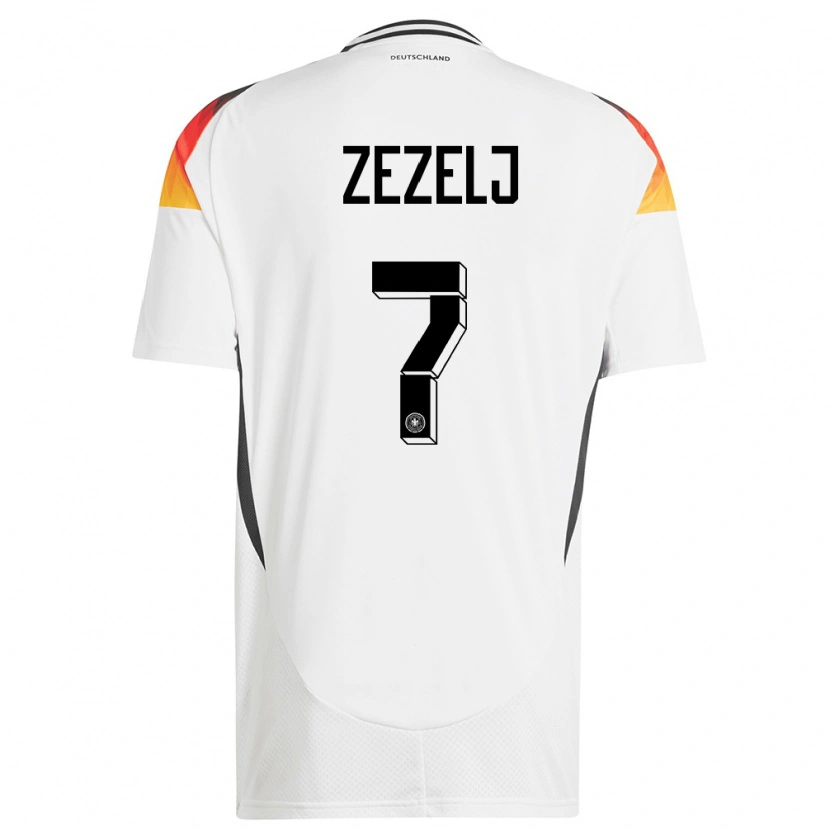 Danxen Niño Camiseta Alemania Neno Zezelj #7 Blanco 1ª Equipación 24-26 La Camisa