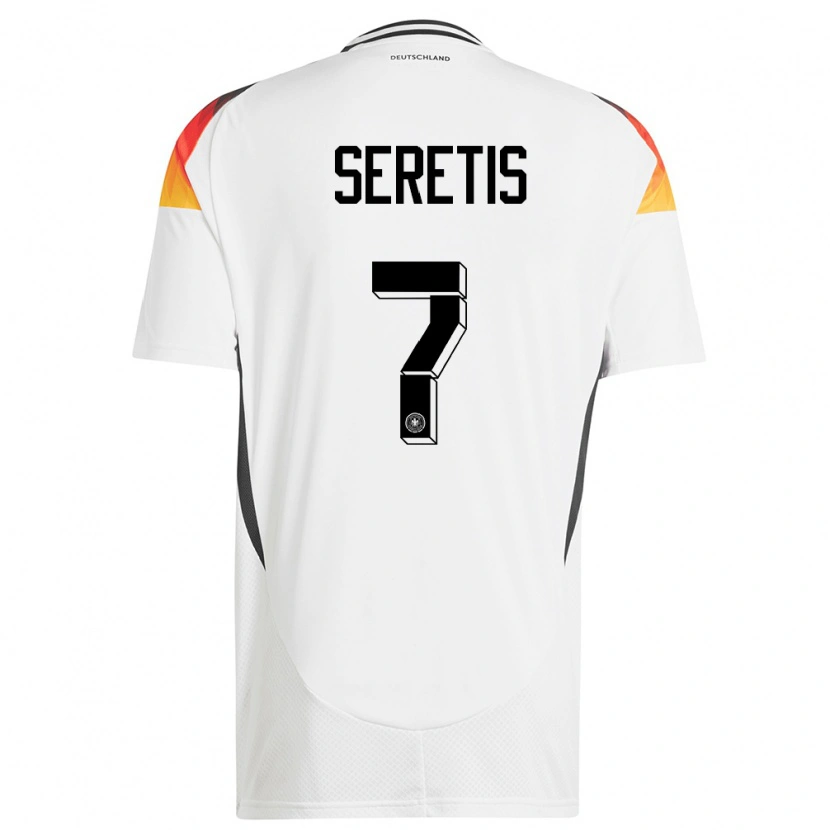 Danxen Niño Camiseta Alemania Isaiah Seretis #7 Blanco 1ª Equipación 24-26 La Camisa
