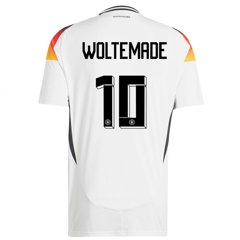 Danxen Niño Camiseta Alemania Nick Woltemade #10 Blanco 1ª Equipación 24-26 La Camisa