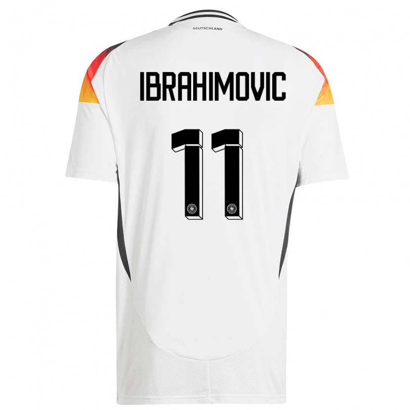 Danxen Niño Camiseta Alemania Arijon Ibrahimovic #11 Blanco 1ª Equipación 24-26 La Camisa