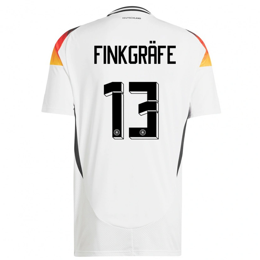 Danxen Niño Camiseta Alemania Max Finkgräfe #13 Blanco 1ª Equipación 24-26 La Camisa