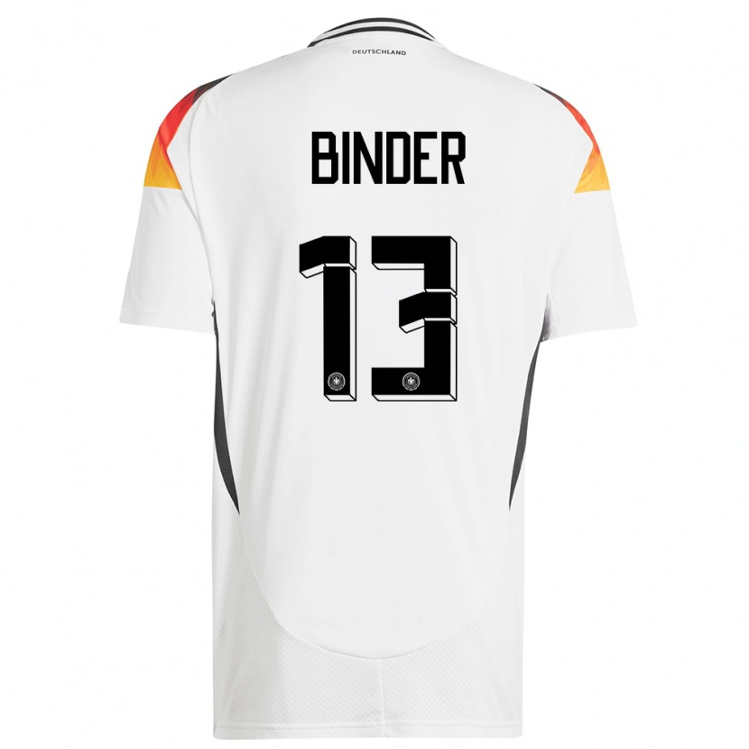 Danxen Niño Camiseta Alemania Tim Binder #13 Blanco 1ª Equipación 24-26 La Camisa