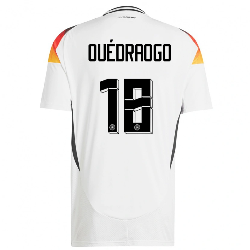 Danxen Niño Camiseta Alemania Assan Ouédraogo #18 Blanco 1ª Equipación 24-26 La Camisa