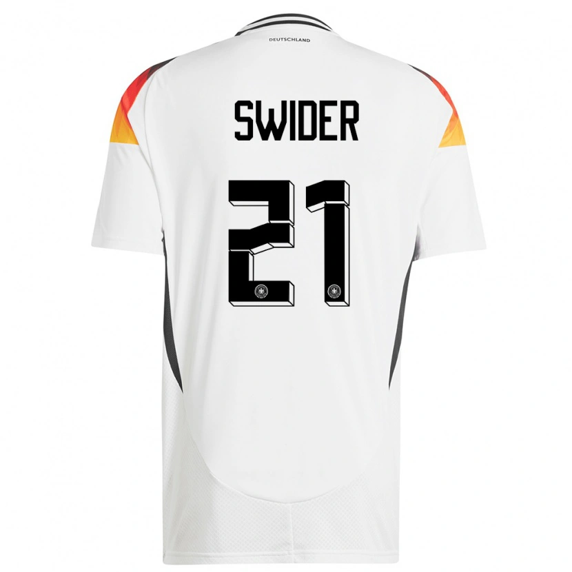 Danxen Niño Camiseta Alemania Niklas Swider #21 Blanco 1ª Equipación 24-26 La Camisa