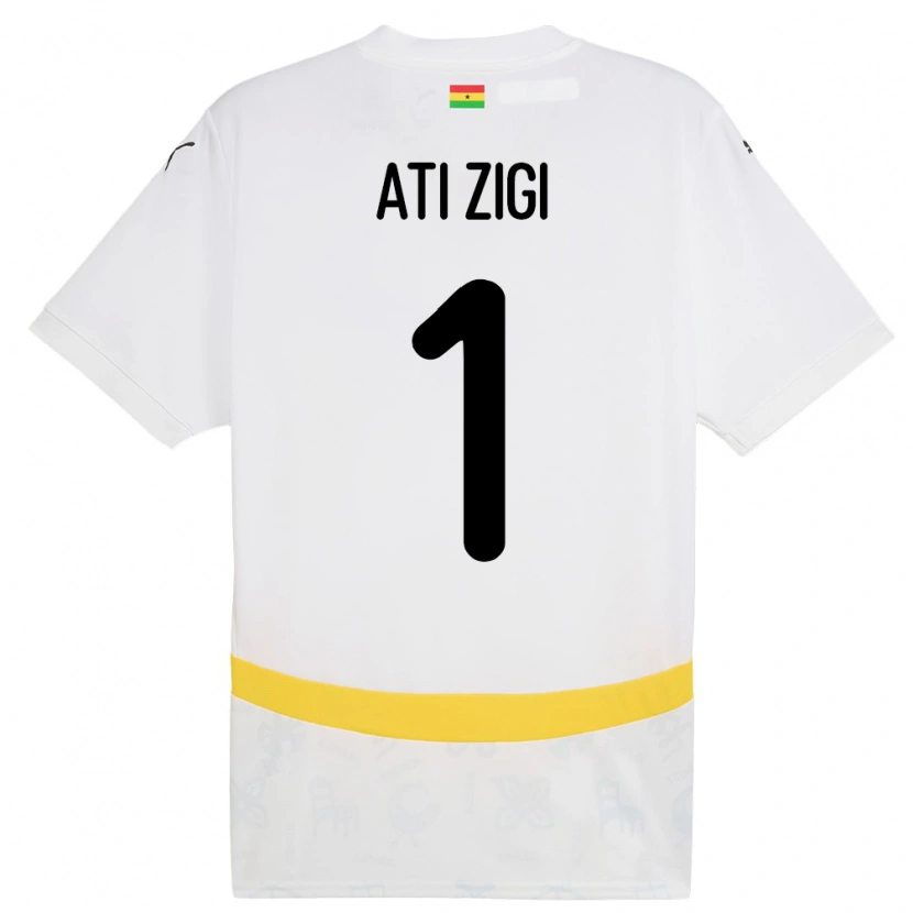 Danxen Niño Camiseta Ghana Lawrence Ati Zigi #1 Blanco 1ª Equipación 24-26 La Camisa