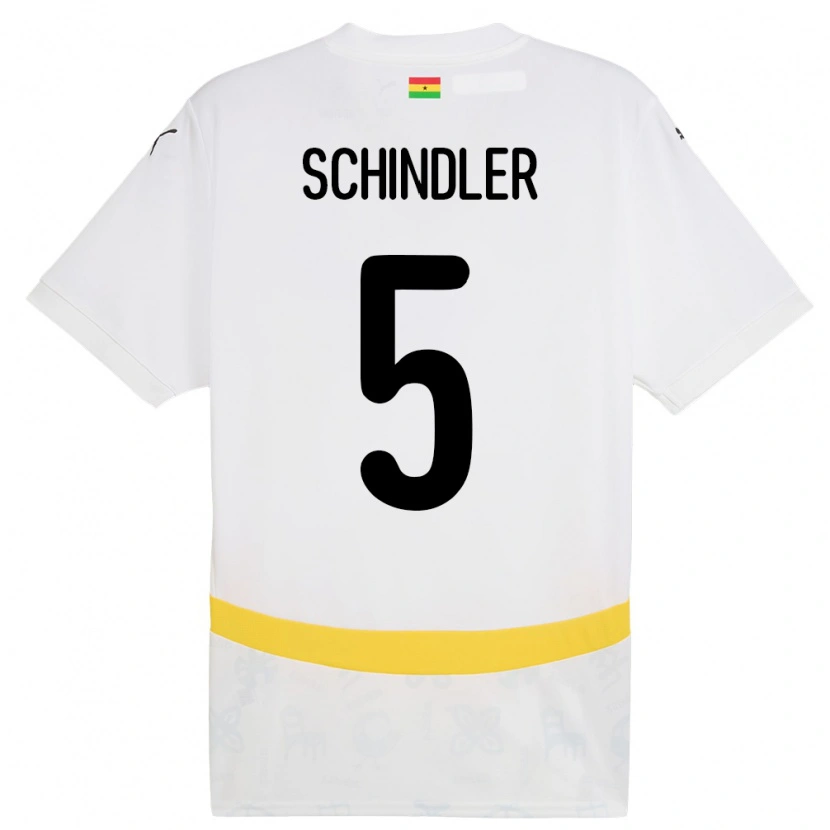 Danxen Niño Camiseta Ghana Kingsley Schindler #5 Blanco 1ª Equipación 24-26 La Camisa