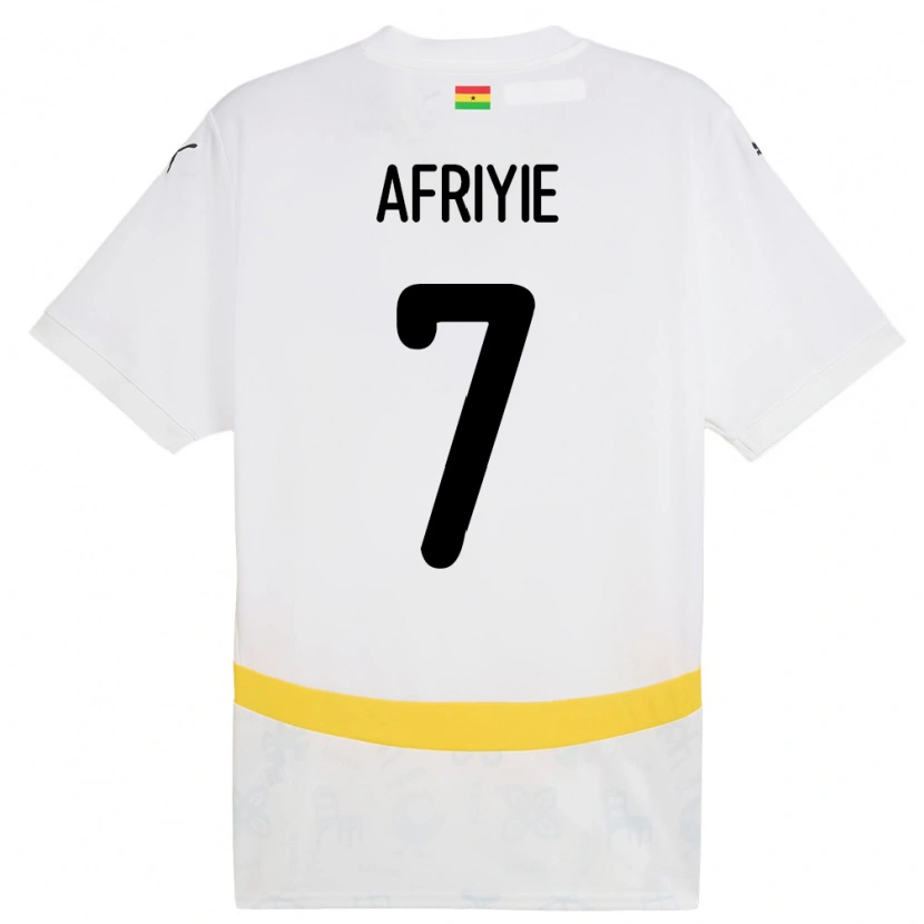 Danxen Niño Camiseta Ghana Jerry Afriyie #7 Blanco 1ª Equipación 24-26 La Camisa