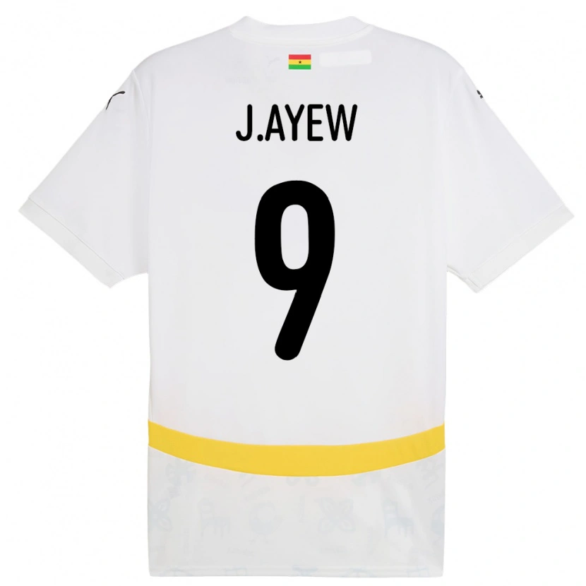 Danxen Niño Camiseta Ghana Jordan Ayew #9 Blanco 1ª Equipación 24-26 La Camisa