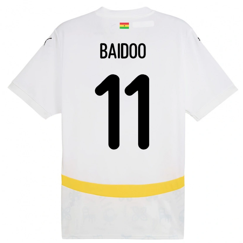 Danxen Niño Camiseta Ghana Michael Baidoo #11 Blanco 1ª Equipación 24-26 La Camisa