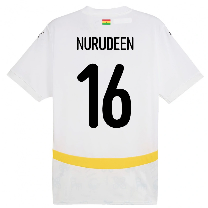 Danxen Niño Camiseta Ghana Abdul Nurudeen #16 Blanco 1ª Equipación 24-26 La Camisa