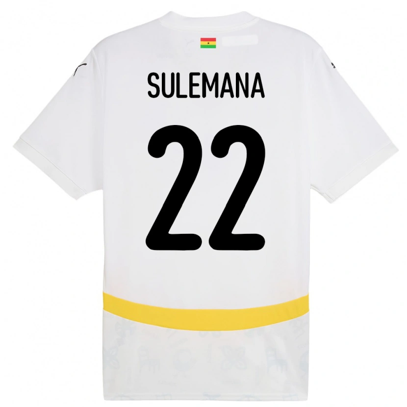 Danxen Niño Camiseta Ghana Ibrahim Sulemana #22 Blanco 1ª Equipación 24-26 La Camisa