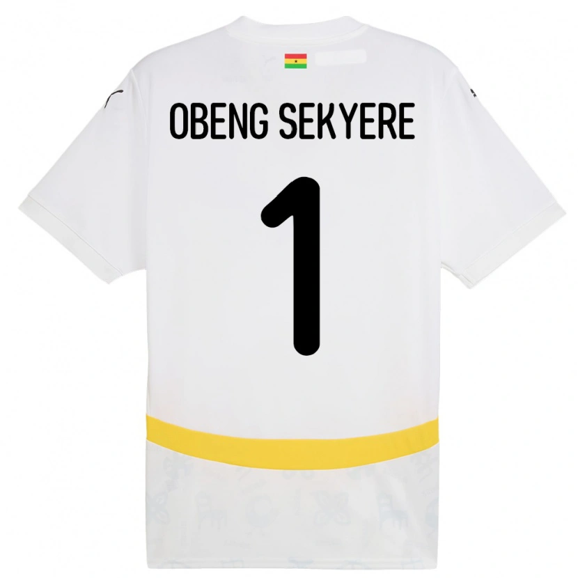 Danxen Niño Camiseta Ghana Gregory Obeng Sekyere #1 Blanco 1ª Equipación 24-26 La Camisa