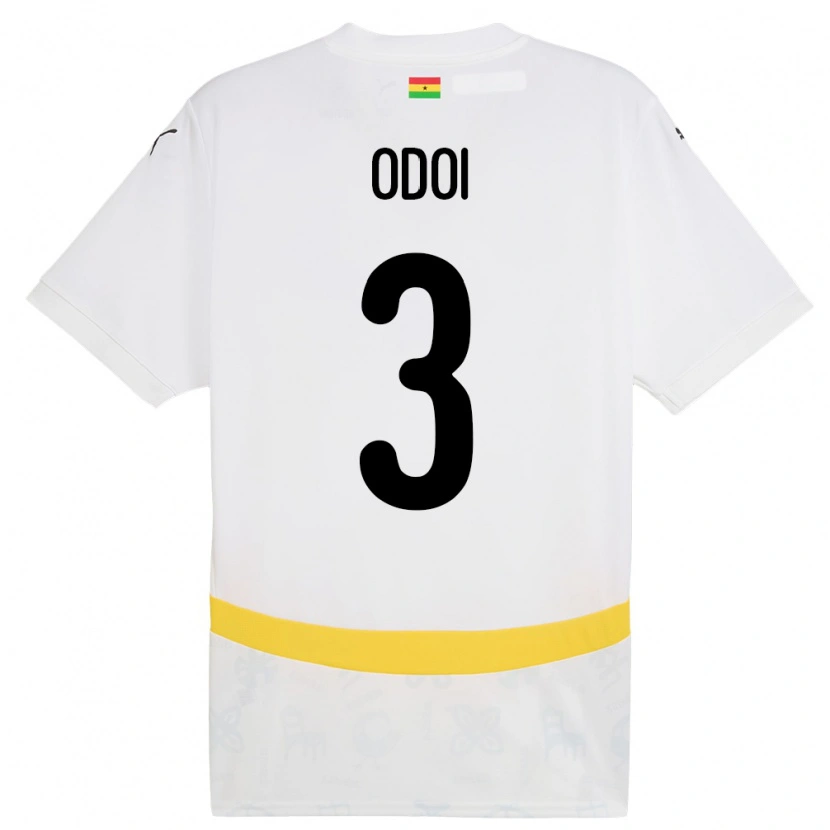 Danxen Niño Camiseta Ghana Denis Odoi #3 Blanco 1ª Equipación 24-26 La Camisa