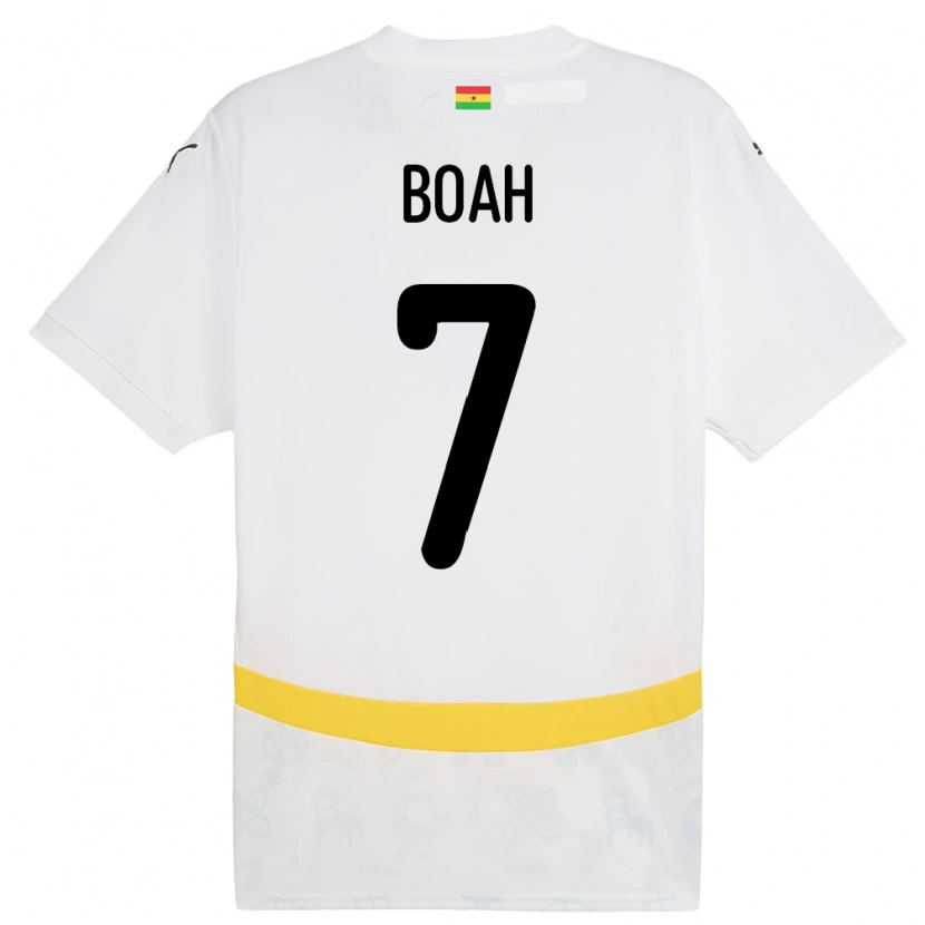 Danxen Niño Camiseta Ghana Collins Boah #7 Blanco 1ª Equipación 24-26 La Camisa