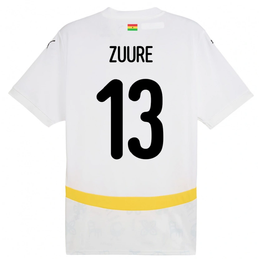 Danxen Niño Camiseta Ghana Moses Salifu Bawa Zuure #13 Blanco 1ª Equipación 24-26 La Camisa