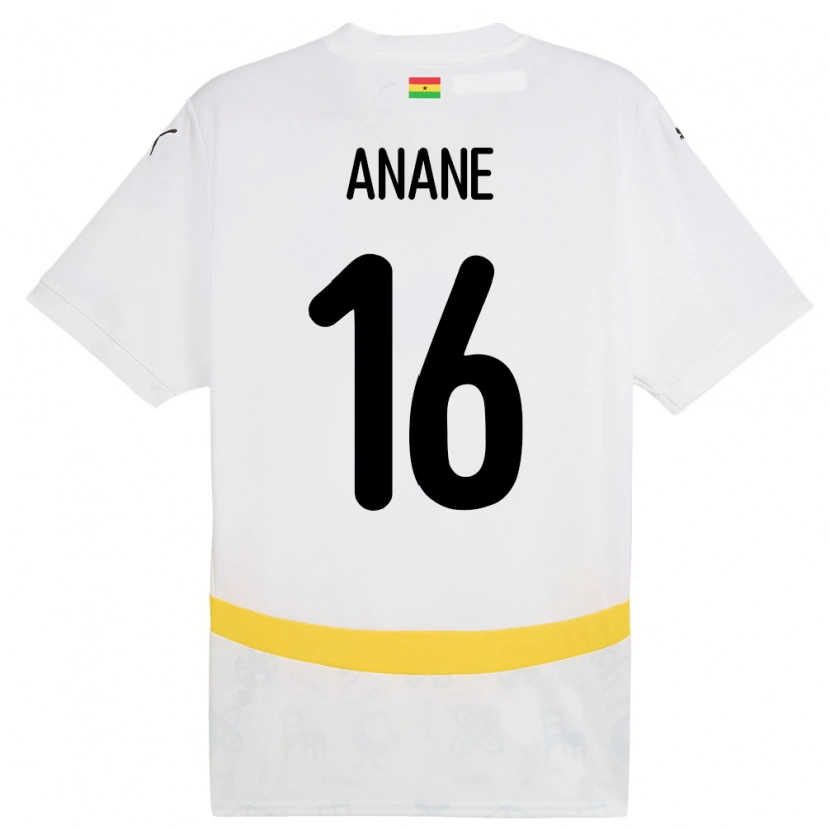 Danxen Niño Camiseta Ghana Vincent Anane #16 Blanco 1ª Equipación 24-26 La Camisa