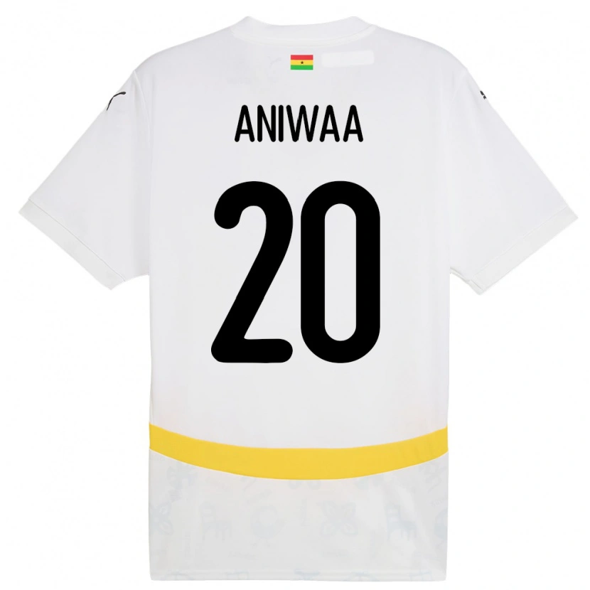 Danxen Niño Camiseta Ghana Louisa Aniwaa #20 Blanco 1ª Equipación 24-26 La Camisa