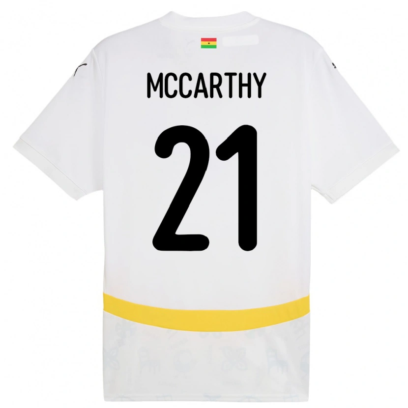 Danxen Niño Camiseta Ghana Kerrie Mccarthy #21 Blanco 1ª Equipación 24-26 La Camisa