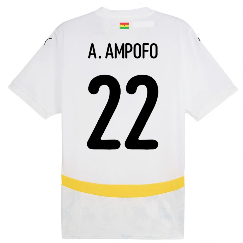 Danxen Niño Camiseta Ghana Eugene Amankwah Ampofo #22 Blanco 1ª Equipación 24-26 La Camisa
